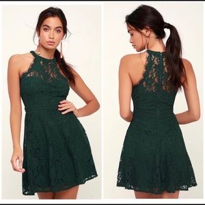 Lulu’s Green Lace Skater Dress